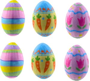 Jajka Wielkanocne Na Piku Druciku Marchewki Tulipany Ozdoba Kolorowe 6szt LEAN 2