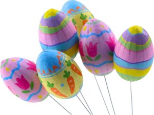 Jajka Wielkanocne Na Piku Druciku Marchewki Tulipany Ozdoba Kolorowe 6szt LEAN 3