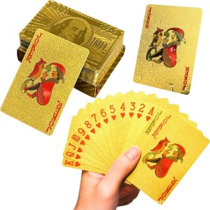 Karty Do Gry Towarzyskiej Eleganckie Banknot Dolar Złote Talia 54 Karty LEAN Toys 1