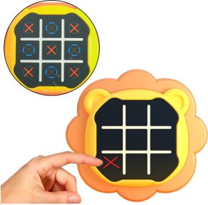 LeanToys Gra Elektroniczna 3w1 Kółko i Krzyżyk Memory Lew Pomarańczowy LEAN Toys 2