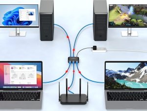 SPLITTER LAN 1x4 ADAPTER ROZDZIELACZ SWITCH 2xRJ45 ETHERNET 1000Mb GIGABIT one size 2