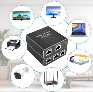 SPLITTER LAN 1x4 ADAPTER ROZDZIELACZ SWITCH 2xRJ45 ETHERNET 1000Mb GIGABIT one size 9