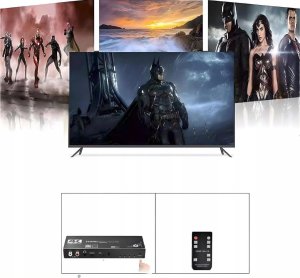 SPLITTER SWITCH HDMI 2.0 4x2 PRZEŁĄCZNIK 4 WEJŚĆ 2 WYJŚĆ ARC CINCH OPTYCZNE one size 6