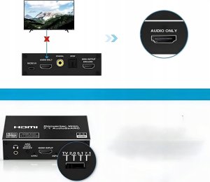 Ekstraktor HDMI 2.1 TOSLINK KONWERTER ATMOS 7.1 eARC HDCP 2.3 8K 4K 120Hz one size 6