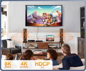 Ekstraktor HDMI 2.1 TOSLINK KONWERTER ATMOS 7.1 eARC HDCP 2.3 8K 4K 120Hz one size 8