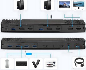 KVM Switch HDMI DP 2x2 KONSOLA PRZEŁĄCZNIK DISPLAYPORT 2 Monitory 4xUSB 3.0 one size 2