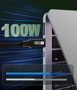 Kabel USB Pawonik KABEL USB 3.2 Thunderbolt 3 100W 20Gbps 8K60Hz 4K120Hz PRZEWÓD USB C 1,5M one size 2