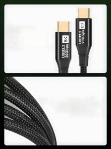 Kabel USB Pawonik KABEL USB 3.2 Thunderbolt 3 100W 20Gbps 8K60Hz 4K120Hz PRZEWÓD USB C 1,5M one size 4
