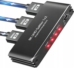 SPLITTER HDMI 2.1 1x2 ROZDZIELACZ ULTRAHD HDCP 2.3 8K60HZ 4K 120HZ - 2 TV one size 1