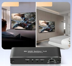 Pawonik SPLITTER HDMI 2.1 1x2 ROZDZIELACZ ULTRAHD HDCP 2.3 8K60HZ 4K 120HZ - 2 TV one size 5