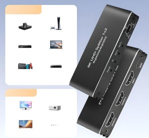 Pawonik SPLITTER HDMI 2.1 1x2 ROZDZIELACZ ULTRAHD HDCP 2.3 8K60HZ 4K 120HZ - 2 TV one size 6