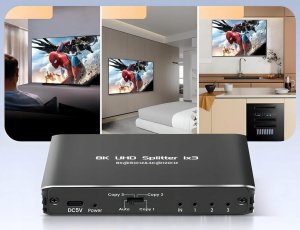 SPLITTER HDMI 2.1 1x3 ROZDZIELACZ ULTRAHD HDCP 2.3 8K60HZ 4K 120HZ - 3 TV one size 6