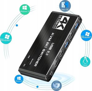 PRZEŁĄCZNIK KVM HDMI 2.0 4xUSB 3.0 SWITCH 4K/60HZ 2 KOMPUTERY - 1 MONITOR one size 13