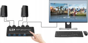 PRZEŁĄCZNIK KVM HDMI 2.0 4xUSB 3.0 SWITCH 4K/60HZ 2 KOMPUTERY - 1 MONITOR one size 4