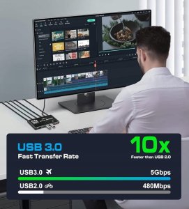 PRZEŁĄCZNIK KVM HDMI 2.0 4xUSB 3.0 SWITCH 4K/60HZ 2 KOMPUTERY - 1 MONITOR one size 5