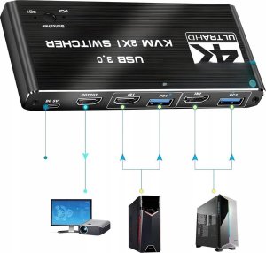 PRZEŁĄCZNIK KVM HDMI 2.0 4xUSB 3.0 SWITCH 4K/60HZ 2 KOMPUTERY - 1 MONITOR one size 6