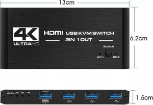 PRZEŁĄCZNIK KVM HDMI 2.0 4xUSB 3.0 SWITCH 4K/60HZ 2 KOMPUTERY - 1 MONITOR one size 9