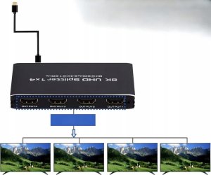 SPLITTER HDMI 2.1 1x4 ROZDZIELACZ ULTRAHD HDCP 2.3 8K60HZ 4K 120HZ - 4 TV one size 3