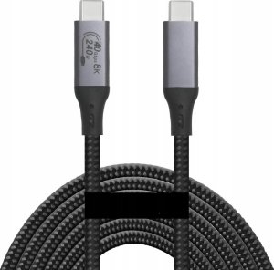 KABEL USB4 Thunderbolt 4 240W 40Gbps 120Hz PRZEWÓD USB C NYLON OPLOT 1,5M one size 1