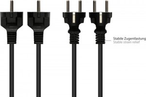 Alcasa P0030-S050 kabel zasilające Czarny 5 m Wtyczka zasilająca typu E+F C13 panel 3