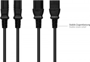 Alcasa P0030-S050 kabel zasilające Czarny 5 m Wtyczka zasilająca typu E+F C13 panel 4