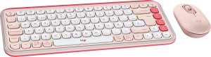 Klawiatura + mysz Logitech POP Icon Combo różowo-białe (920-013120) 1
