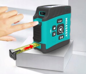 DALMIERZ LASEROWY 3w1 40m LCD MIARKA 5m FUNKCJE POMIAROWE USB 5