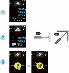 DALMIERZ LASEROWY POMIAR KĄTA POZIOMICA SMART LIFE ANDROID iOS SZKIC 100m 11