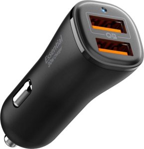 SPIGEN ESSENTIAL EV302 2-PORT CAR CHARGER 30W BLACK 1