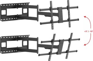Dlugi 102cm Uchwyt do Telewizora 43-80 cali VX-530 Wieszak TV Extra Mocny 7
