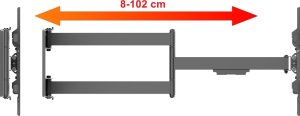 Dlugi 102cm Uchwyt do Telewizora 43-80 cali VX-530 Wieszak TV Extra Mocny 8