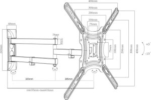Długi 61cm 20-55" Uchwyt TV Wieszak do Telewizora MS-405 14