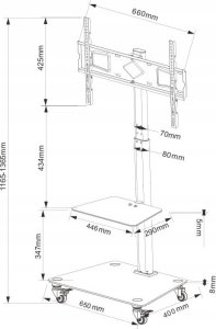 Stojak podlogowy na Telewizor TV kółkach mobilny 32-65 cali KLA-19 Uniwersalny 16