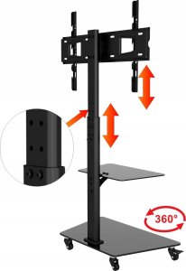 Stojak podlogowy na Telewizor TV kółkach mobilny 32-65 cali KLA-19 Uniwersalny 7