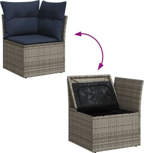 7-cz. zestaw wypoczynkowy do ogrodu, z poduszkami, szary 9