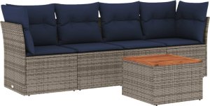 5-cz. zestaw wypoczynkowy do ogrodu, z poduszkami, szary 2