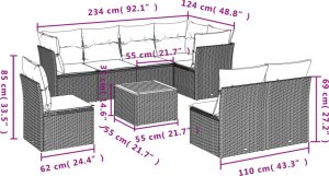 9-cz. zestaw wypoczynkowy do ogrodu, z poduszkami, szary 10