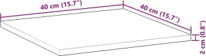 Blat do stolika, kwadratowy, 40x40x2 cm, lite drewno akacjowe 9