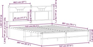 vidaXL Łóżko bez materaca, brązowy dąb, 140x200 cm 11