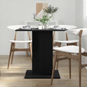 vidaXL Stół jadalny czarny dąb 80x80x75 cm drewno klejone 3