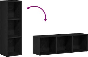 vidaXL Regał biblioteczny Czarny Dąb 36x30x114 cm Drewno klejone 8