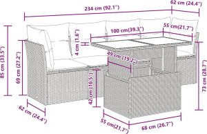 5-cz. zestaw wypoczynkowy do ogrodu, poduszki polirattan akacja 11