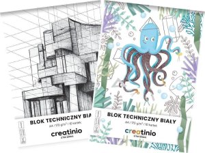 Blok techniczny biały A4/10K 170 Creatinio (20szt) EDUKAMP 1
