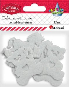 Filcowe dekory świąteczne białe 3 wzory x4szt EDUKAMP 1
