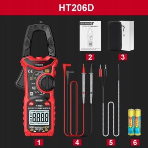 Habotest MULTIMETR MIERNIK CĘGOWY TERMOPARA WYŚWIETLACZ LCD LATARKA LED BATERIE ETUI 9