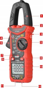 Habotest MULTIMETR MIERNIK CĘGOWY TERMOPARA WYŚWIETLACZ LCD LATARKA LED BATERIE ETUI 10