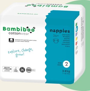 BAMBIBOO-PIELUCHY JEDNORAZOWE Z BAWEŁNĄ   R2.26SZT 2