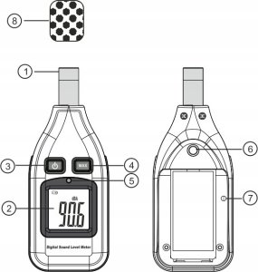 SONOMETR - MIERNIK NATĘŻENIA DŹWIĘKU DECYBELOMIERZ 8