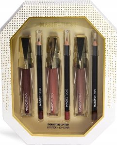 Lūpų kosmetikos rinkinys Magic Studio Nude Beige: lūpų dažai 3x3 ml + lūpų pieštukai, 3x1 g 1