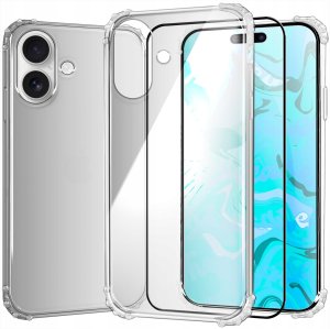 ETUI PANCERNE DO APPLE IPHONE 16 | CASE PLACKI SILIKON ANTI SHOCK   SZKŁO 1
